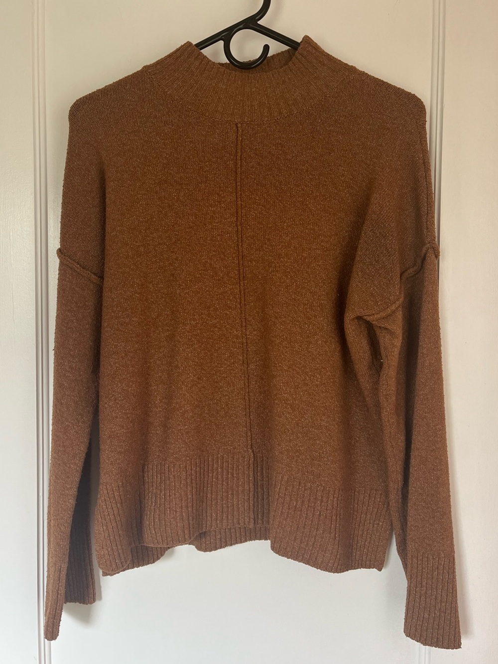 Women's Cozy Mock Neck Sweater in Brown